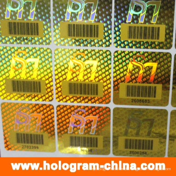 Sicherheit 3D Laser Barcode Hologramm Aufkleber